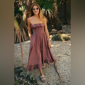 Free People Strapless Mauve Dress